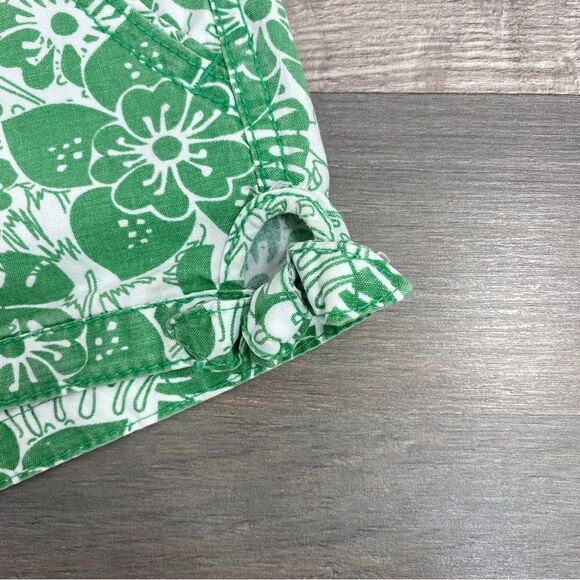 Bongo Tropical Print Button Fly Chino Shorts Green White Juniors 5 - Picture 4 of 8
